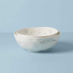 Grey Watercolor Nesting Serving Bowls, 2-Piece