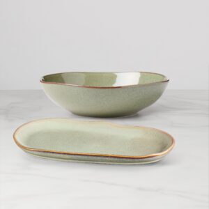 Green Stoneware Serving Set, 2-Piece