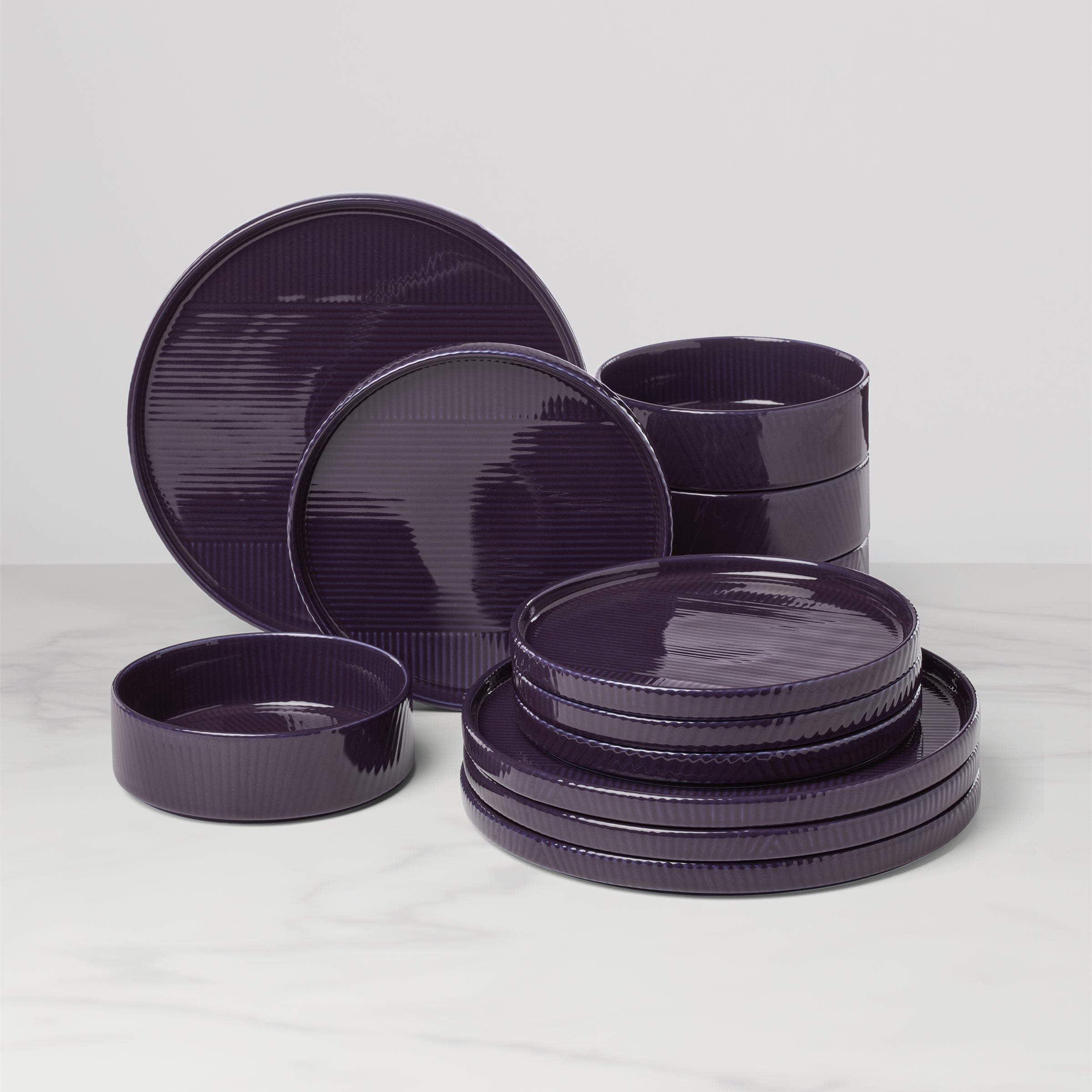 Nightshade Textured Porcelain Dinnerware Set, 12-Piece