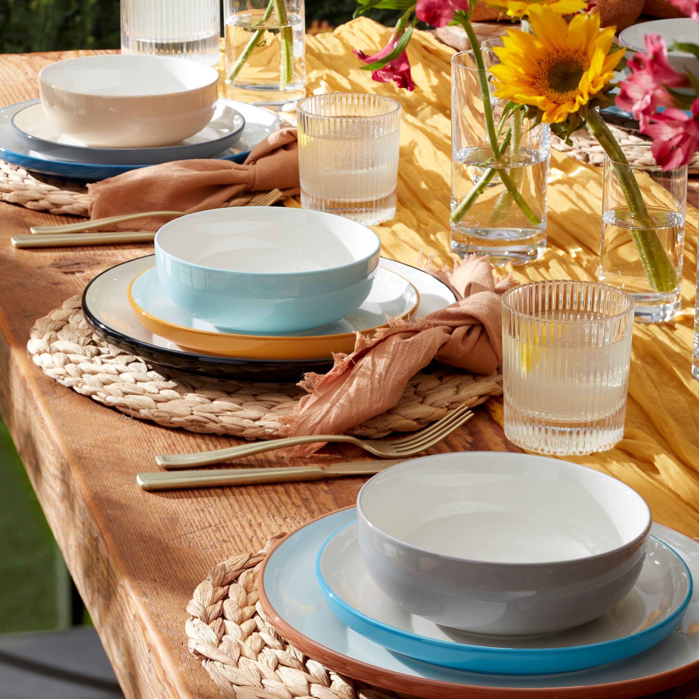 Pumice Ombre Porcelain Dinnerware Set, 12-Piece - Image 7