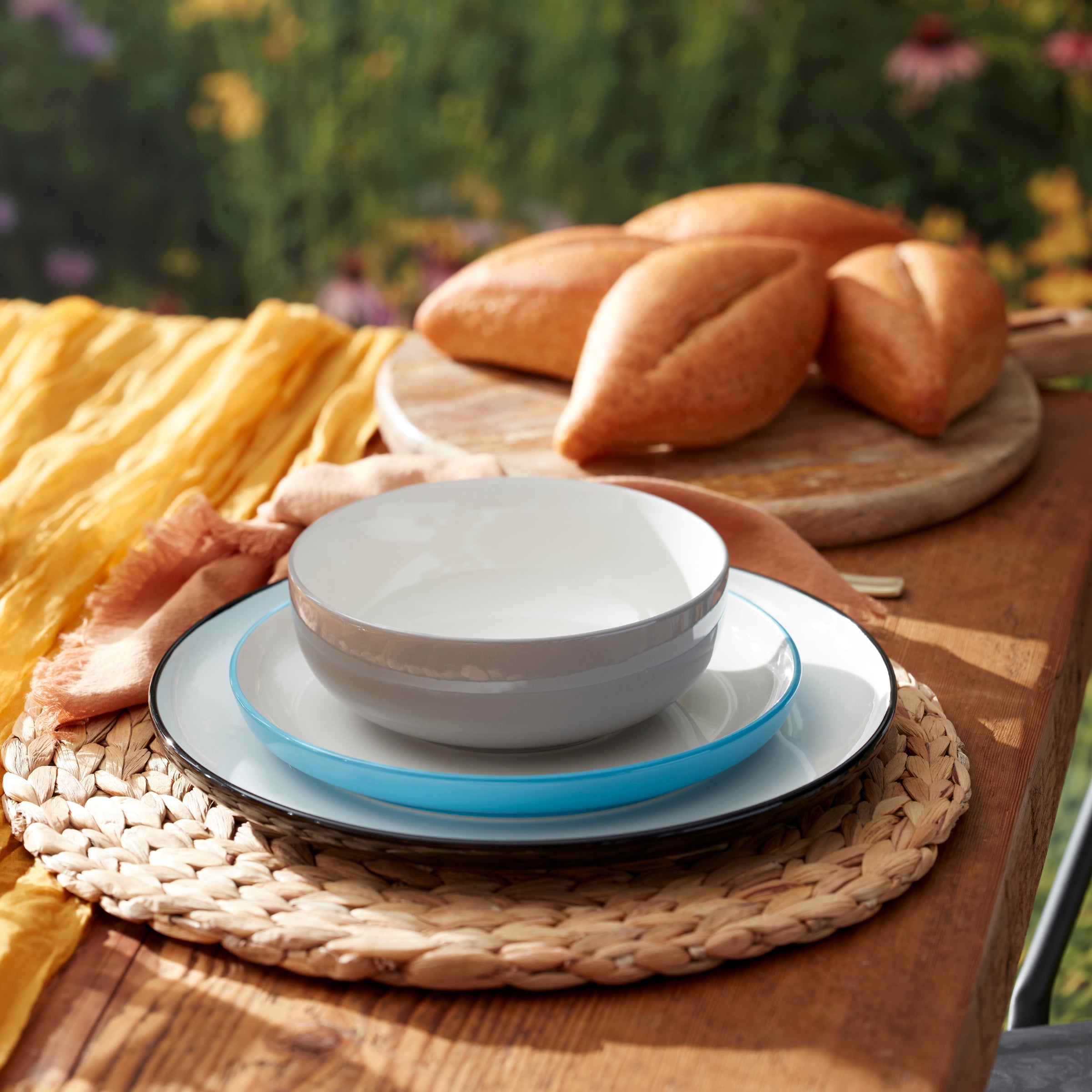 Pumice Ombre Porcelain Dinnerware Set, 12-Piece - Image 8