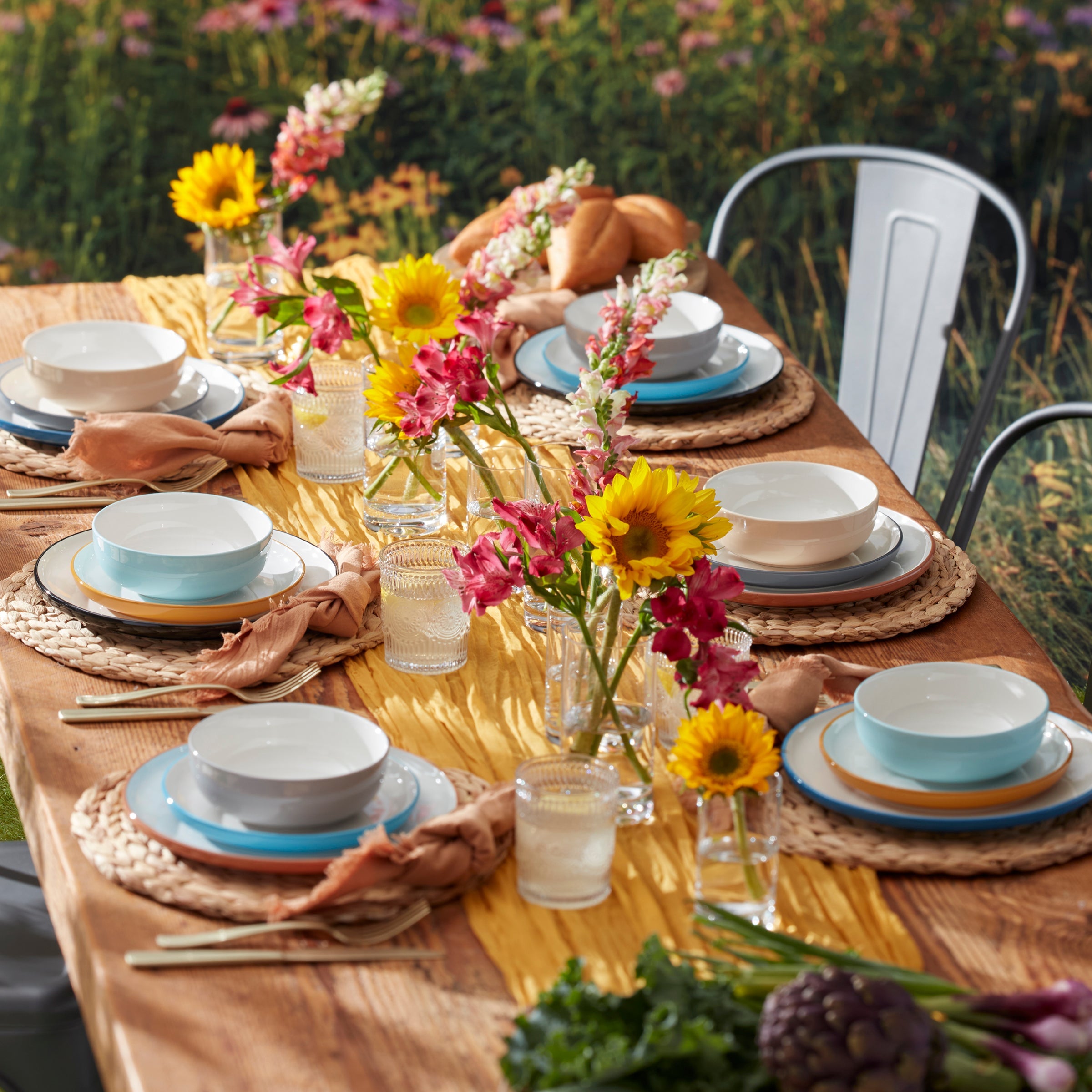 Pumice Ombre Porcelain Dinnerware Set, 12-Piece - Image 9