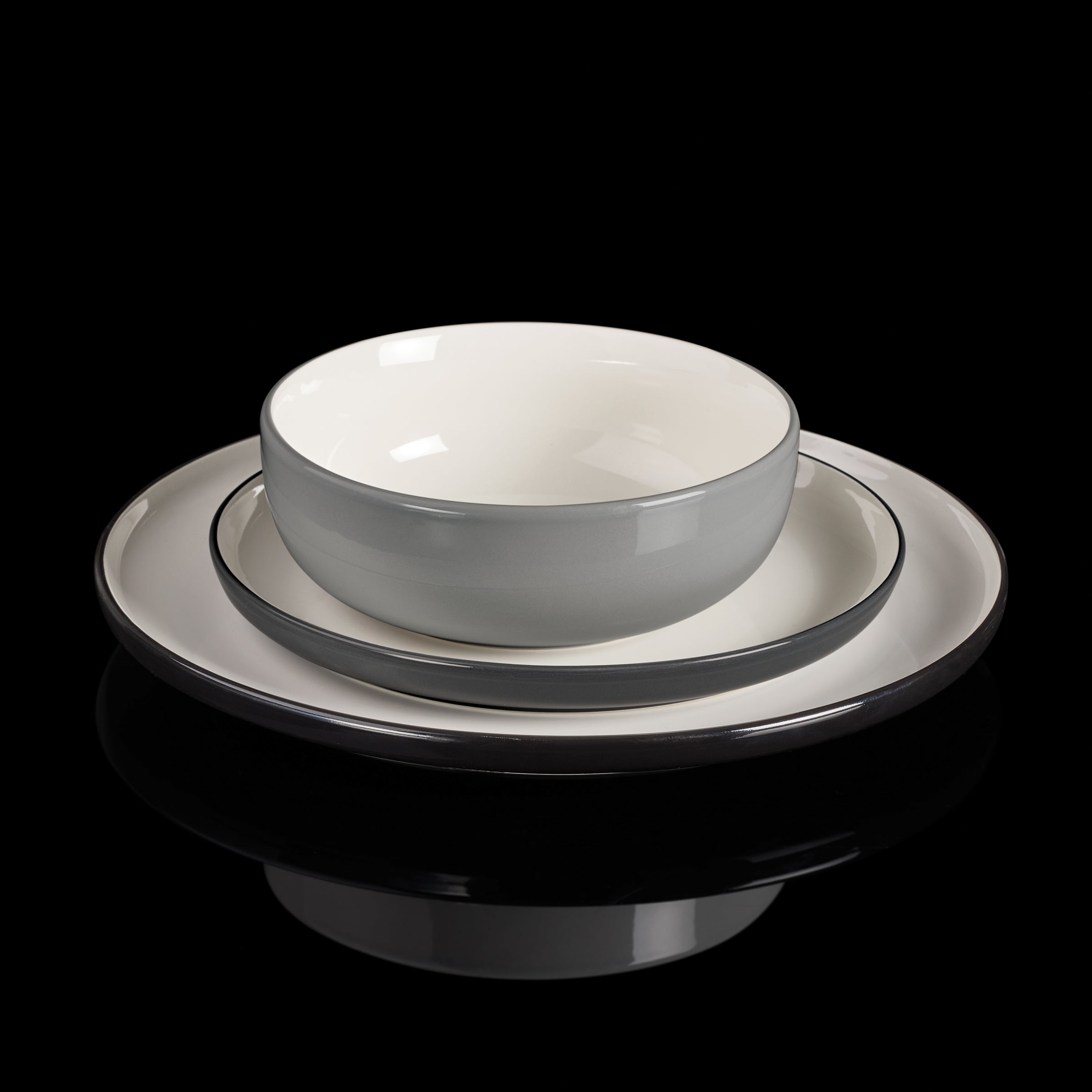 Pumice Ombre Porcelain Dinnerware Set, 12-Piece - Image 15