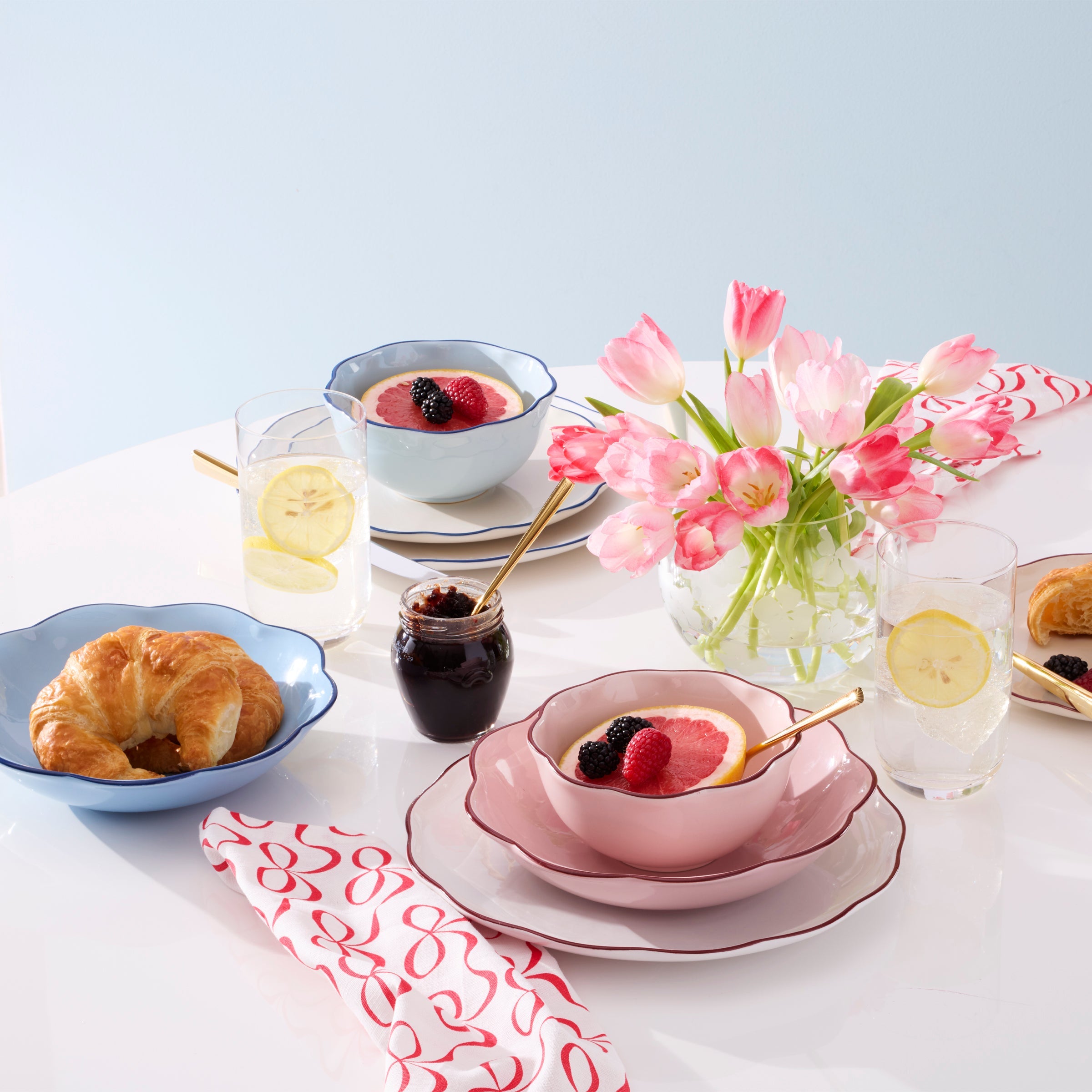 Pink Glazed Stoneware Dinnerware Set, 16-Piece - Image 5