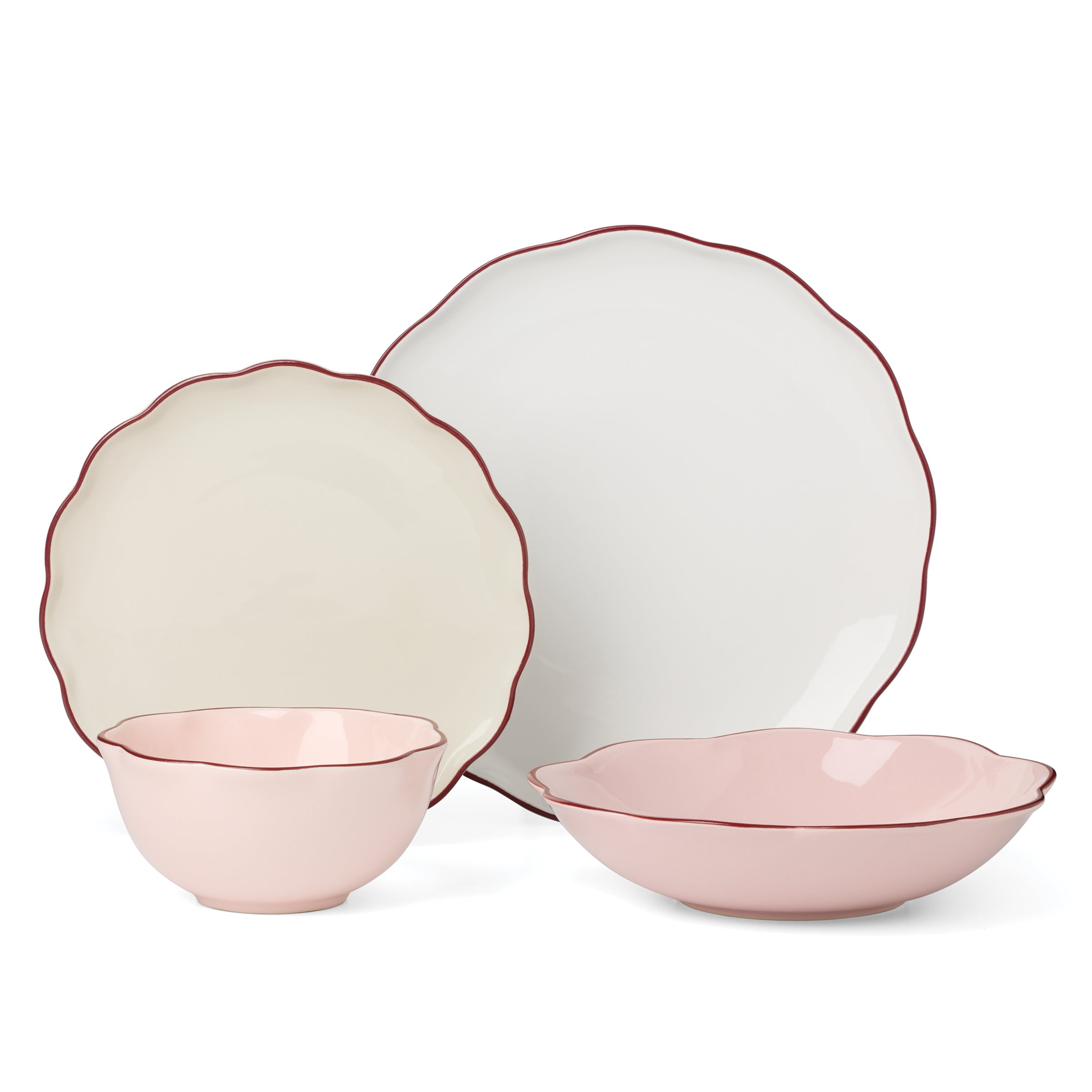 Pink Glazed Stoneware Dinnerware Set, 16-Piece - Image 6