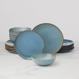 Slate Blue Stoneware Dinnerware Set, 18-Piece