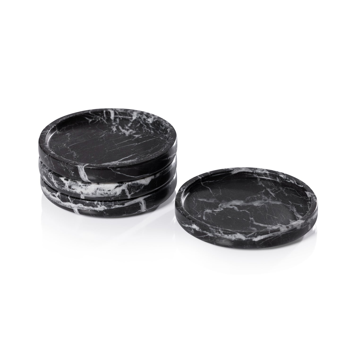 Black Marble Coasters - Set of 4 - Image 3